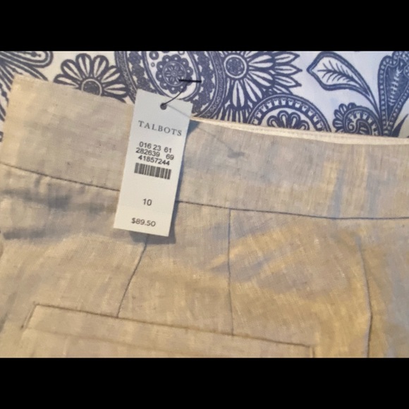 NWT Talbots oatmeal linen capris sz 10 - Picture 8 of 8
